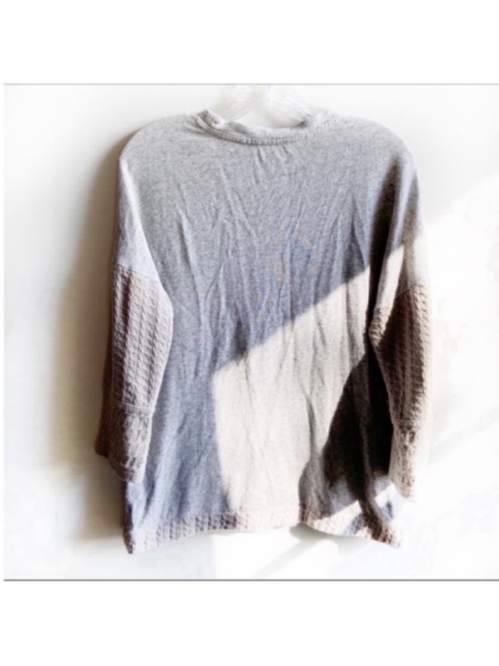 Lucky Brand sweater gray cable knit relaxed fit - Picture 7 of 8